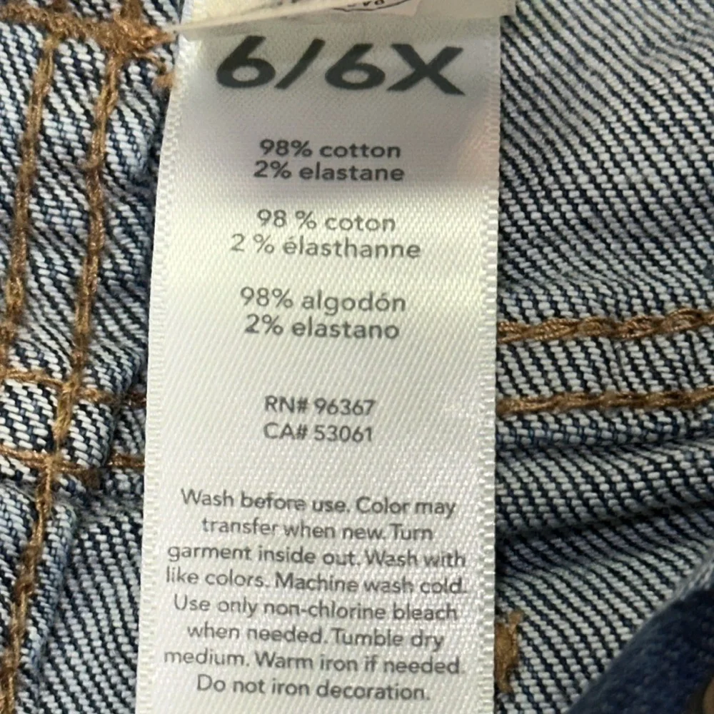 Oshkosh B’gosh Blue Denim Button Front Skirt Cotton/Elastane Four Pockets 6/6X